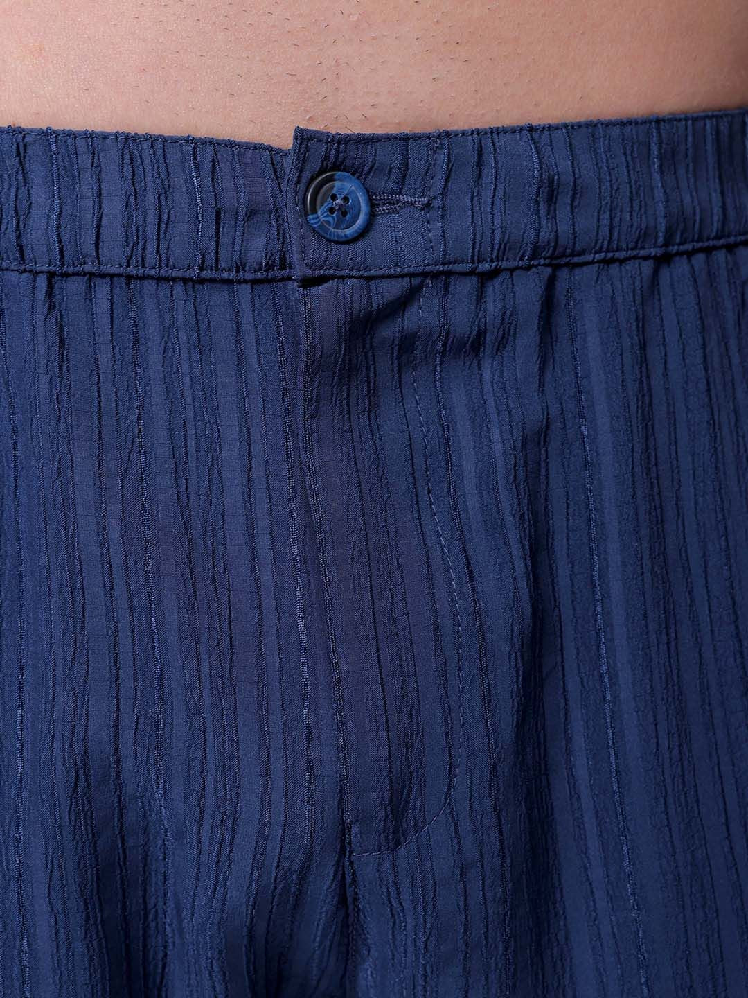 The Indian Garage Co Men Striped Loose Fit Mid-Rise Trousers