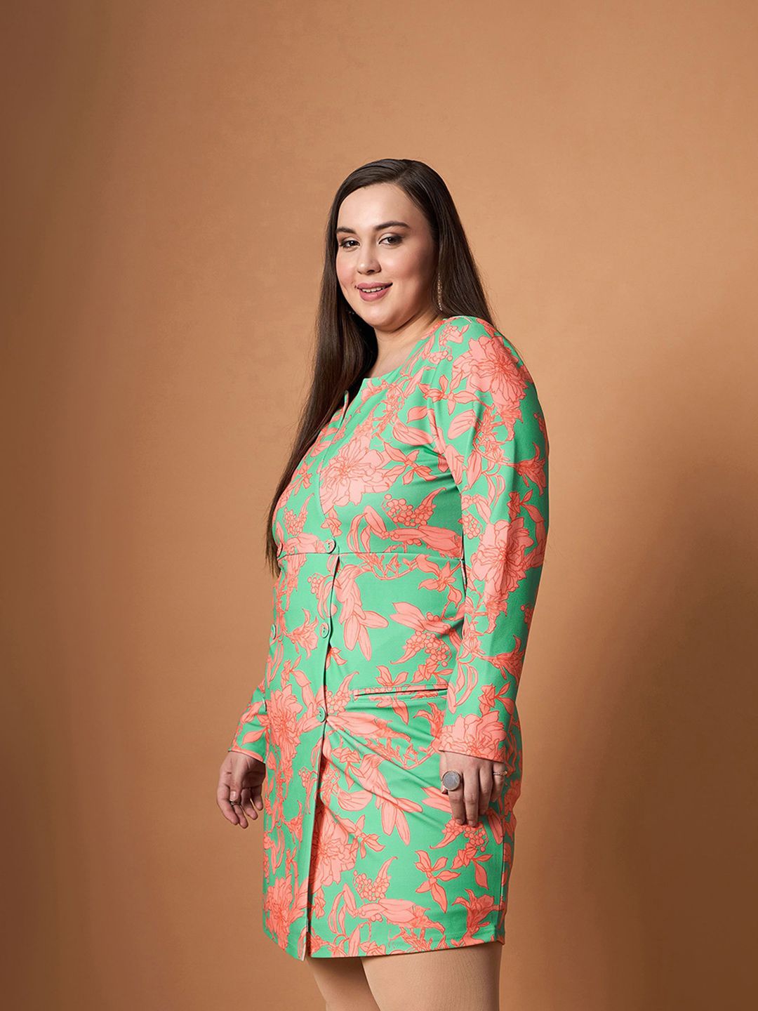 SASSAFRAS Curve Floral Print Dress