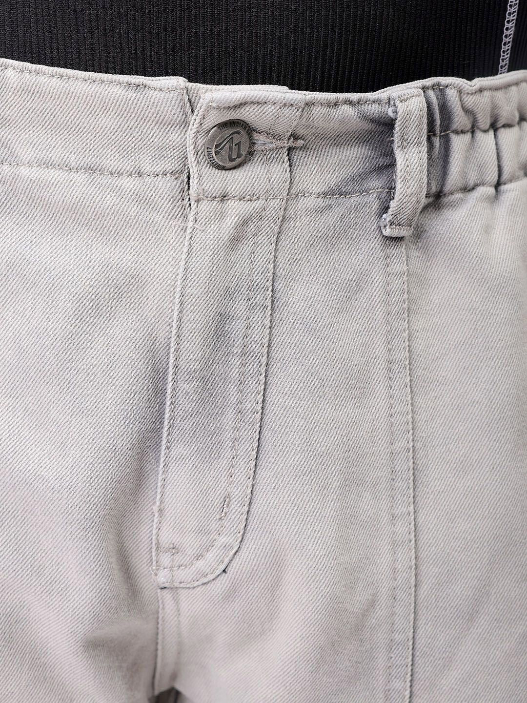 Garage Co India Mid Rise Rise Clean kelihatan lebar kaki santai seluar jeans kargo sesuai