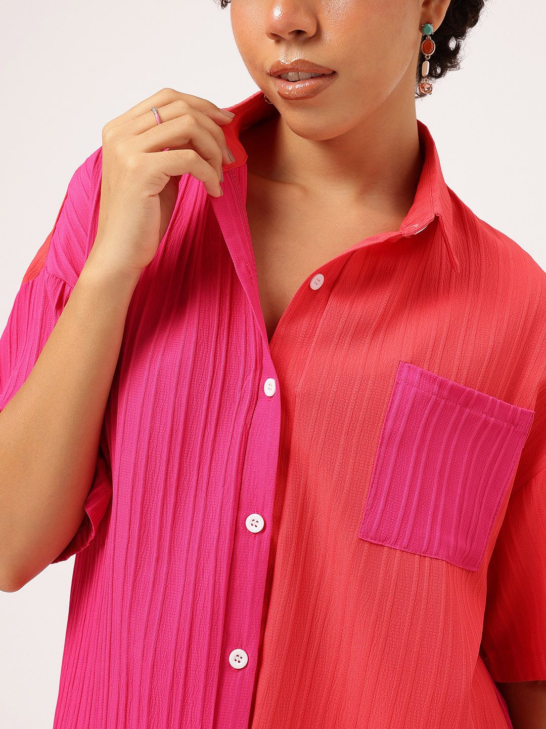 DressBerry Colorblocked Crush Oversized Shirt