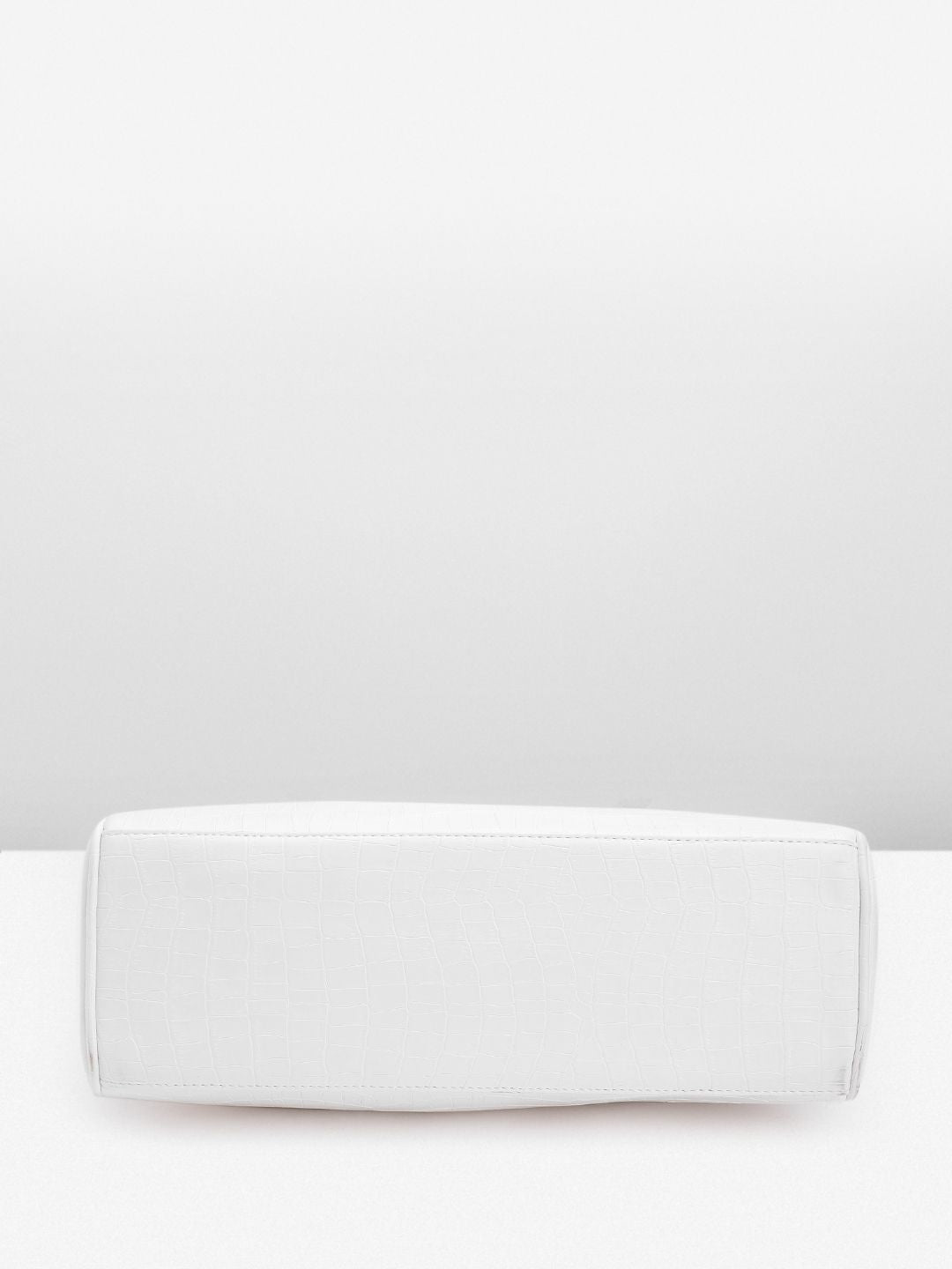 Lino Perros Croc Textured Structured Laptop Shoulder Bag