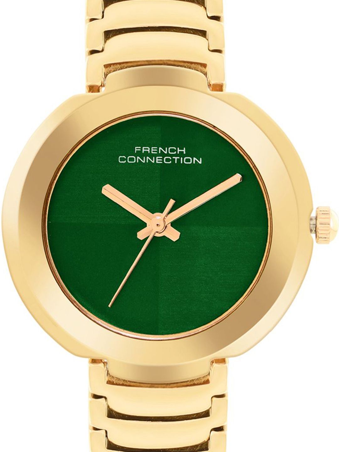 Sambungan Perancis Wanita Dail Dail & Gelang Gaya Tali Analog Watch FCN0109GM
