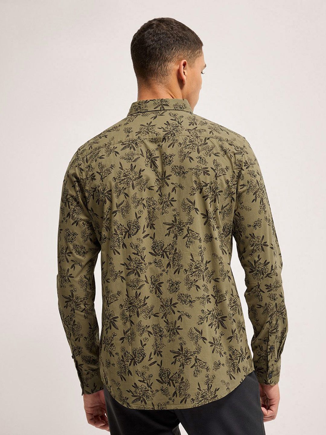 THE BEAR HOUSE Men Slim Fit Floral Printed Pure Cotton Casual Shirt