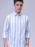 The Indian Garage Co Men Slim Fit Spread Collar Textured Cotton Casual Shirt