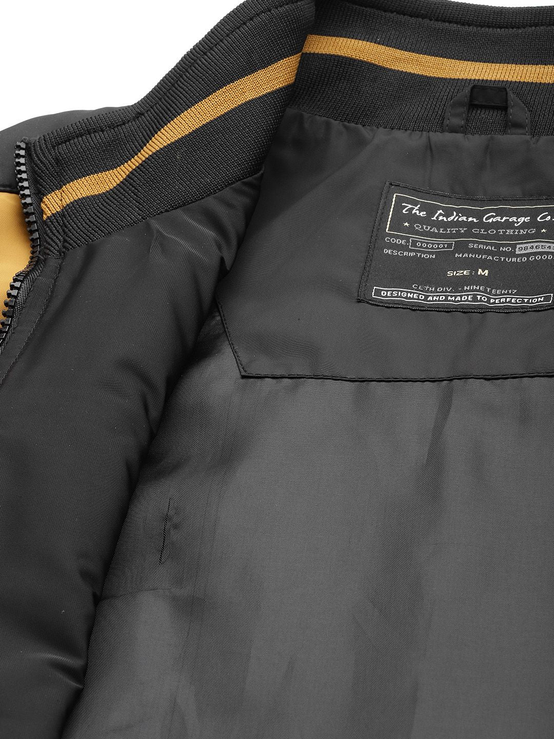The Indian Garage Co Men Black Bomber Jacket