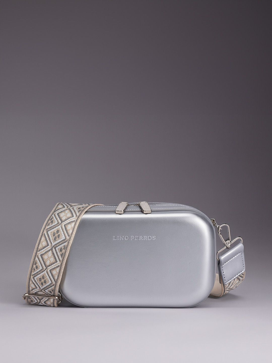Lino Perros Structured Sling Bag with Cut Work