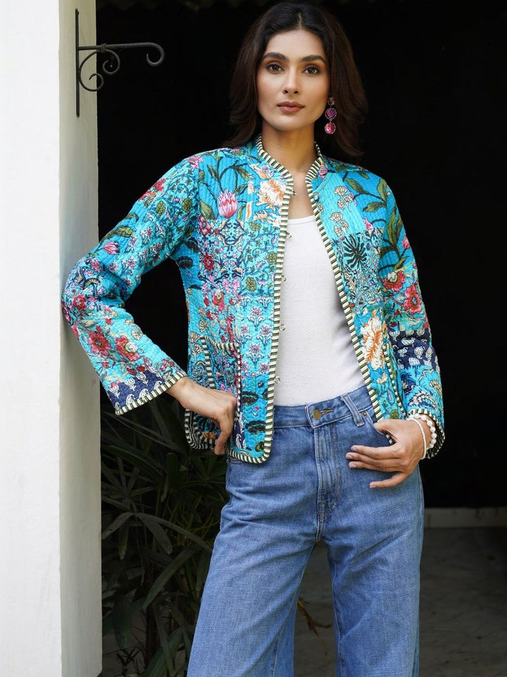 Jaket Quilted Bunga Wanita House of Chikankari