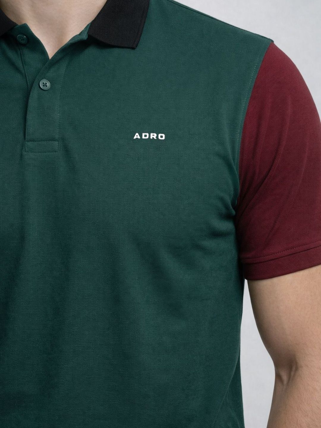 ADRO Men Brand Logo Colourblocked Polo Collar T-shirt