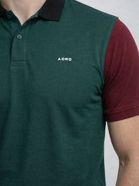 ADRO Men Brand Logo Colourblocked Polo Collar T-shirt