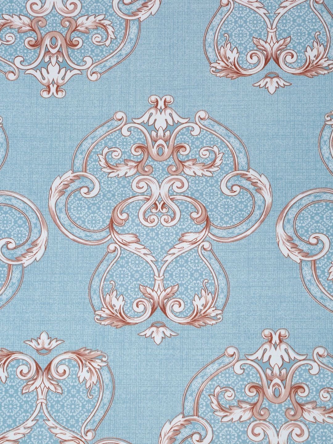 Myntra Elegant Homes Blue Ethnic Motifs 300 TC Fitted Double King Bedsheet Set-2.5mX2.25m
