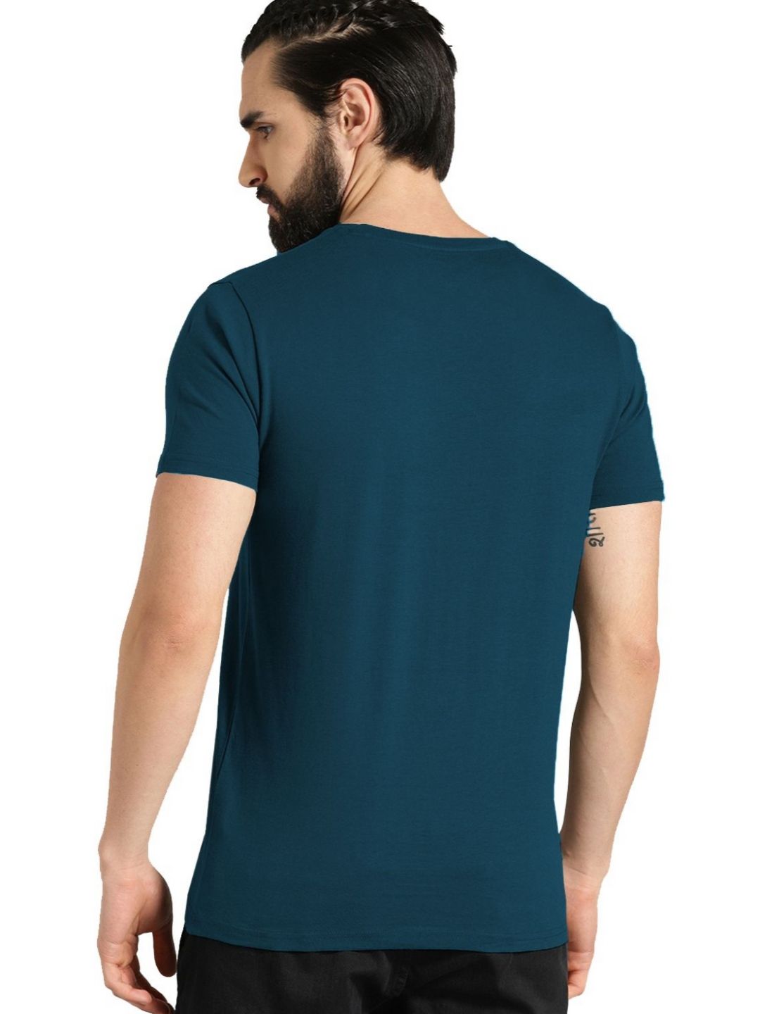 Pek ADRO Lelaki dengan 3 T-shirt Kapas Leher Bulat Bercetak Grafik