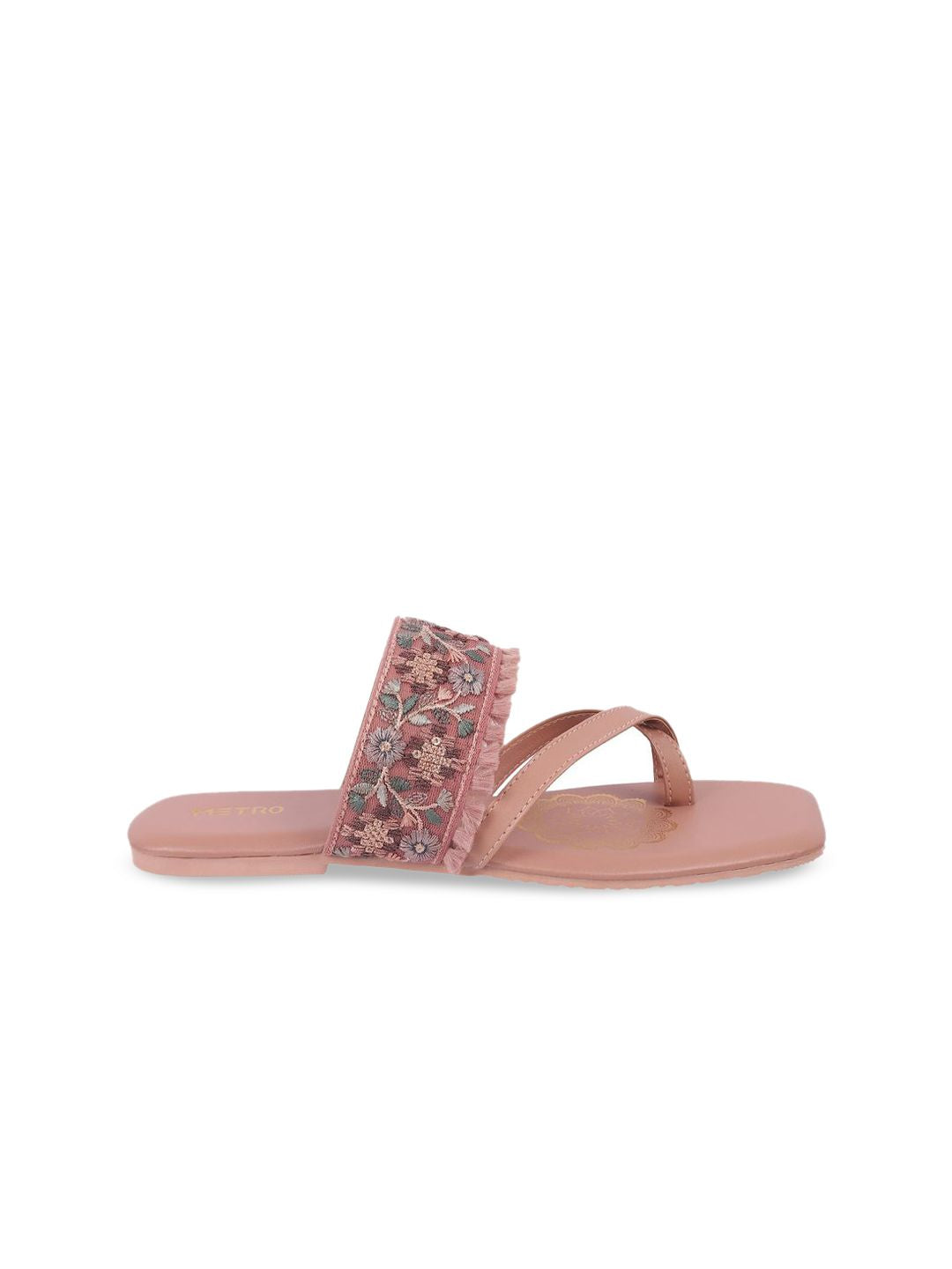 Metro Women Embroidered One Toe Flats