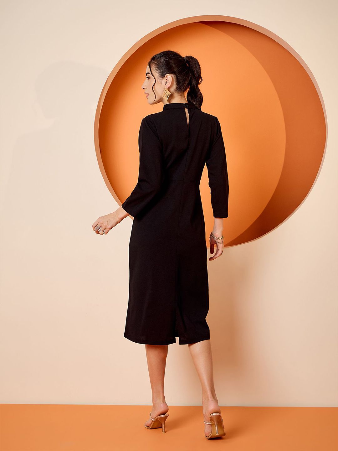 Antheaa Embellished Sheath Midi Dress