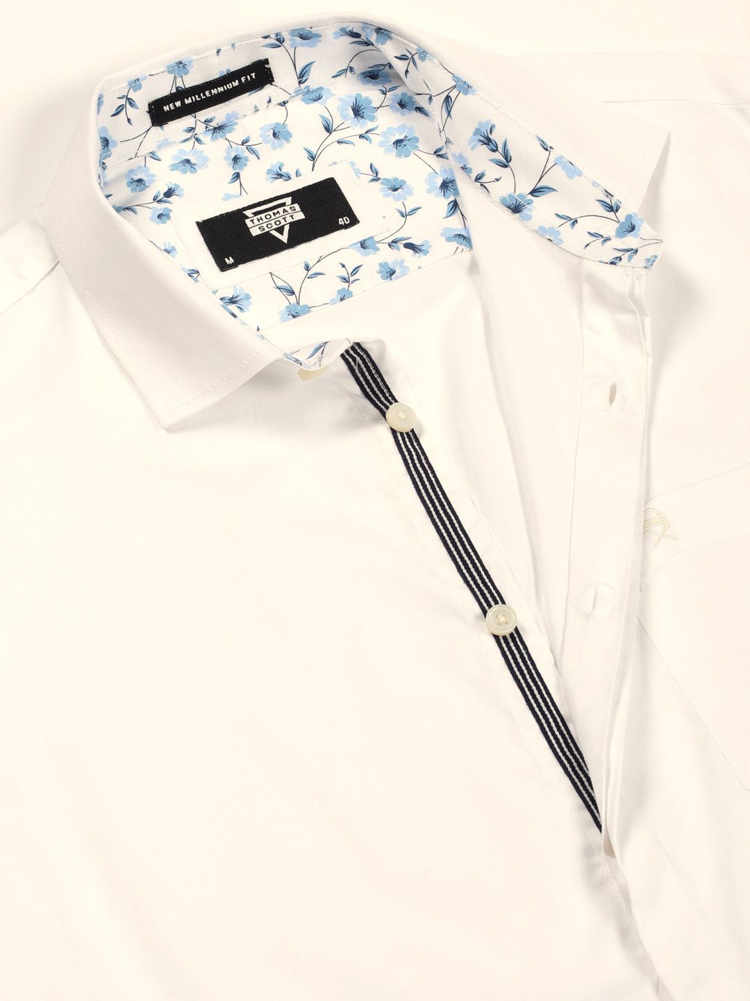 Thomas Scott Men Premium Cutaway Collar Solid Cotton Formal Shirt