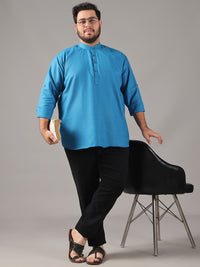 SOJANYA PLUS Size Band Collar Cotton Straight Kurta