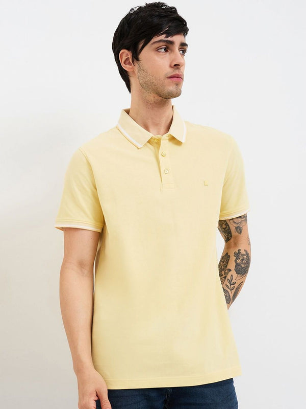 SPYKAR Men Solid Polo Collar Cotton T-shirt