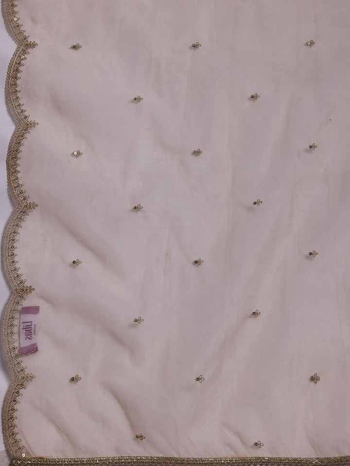 Libas Ethnic Motifs Printed Organza Straight Kurta With Trouser & Dupatta