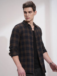 HIGHLANDER Men Slim Fit Opaque Checked Casual Shirt