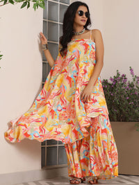 Libas Printed One Shoulder Tunic & Sharara