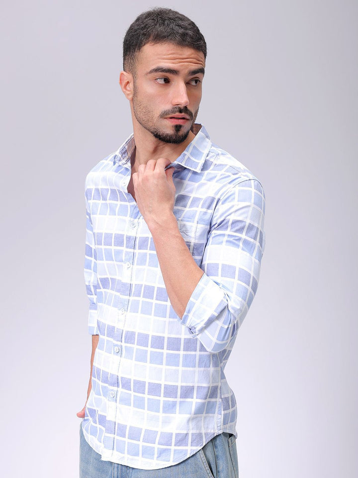 The Indian Garage Co Men Slim Fit Opaque Checked Casual Shirt