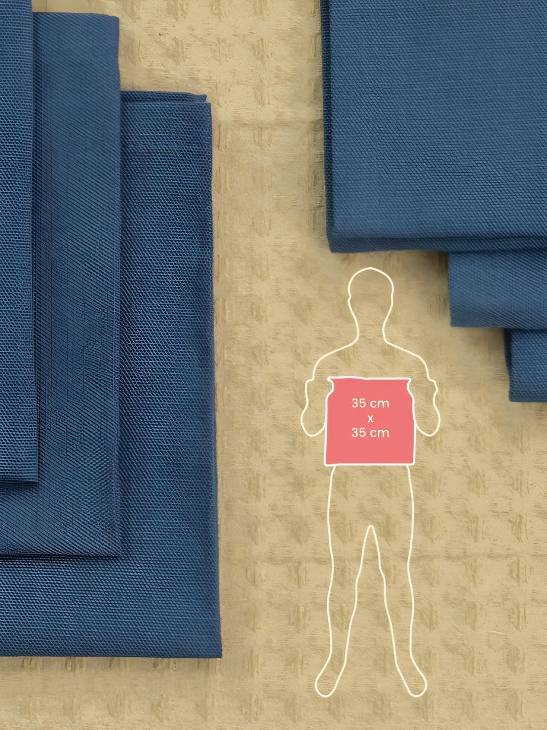 URBAN SPACE 6 Pcs Navy Blue Cotton Table Napkin