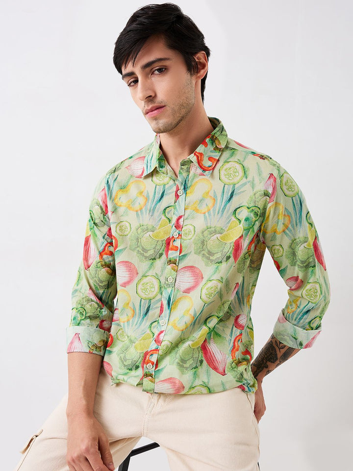 SPYKAR Men Spread Collar Floral Printed Cotton Casual Shirt