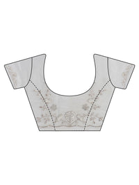 Tikhi Imli Floral Sequinned Embroidered Net Saree With Scalloped Border