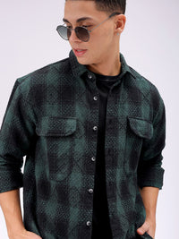 The Indian Garage Co Men Relaxed Fit Textured Checked Resortwear Shirt