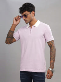 ADRO Men Solid Polo Collar Cotton T-Shirt