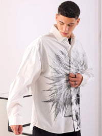 The Indian Garage Co Men Anime Printed Cotton Oversized Boxy Streetwear Shirt