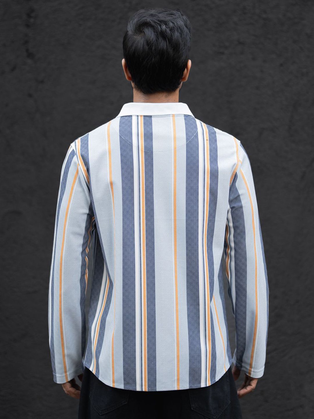 Powerlook Men Striped Polo Collar T-shirt