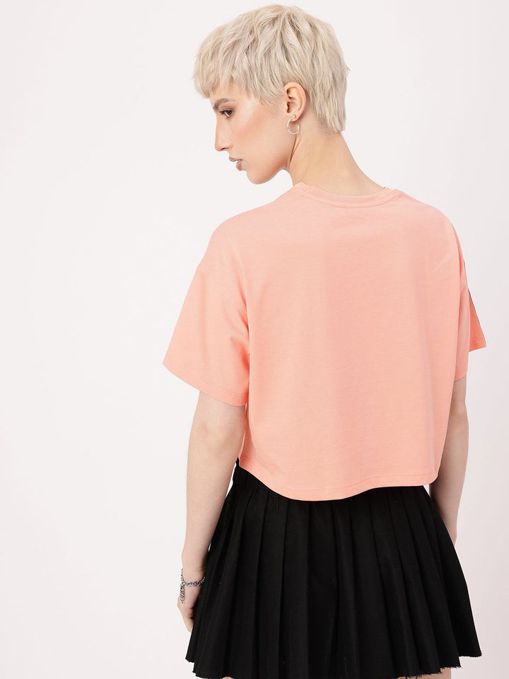 DressBerry Soft Grunge Chill Vibes Typography Printed Boxy Crop T-shirt