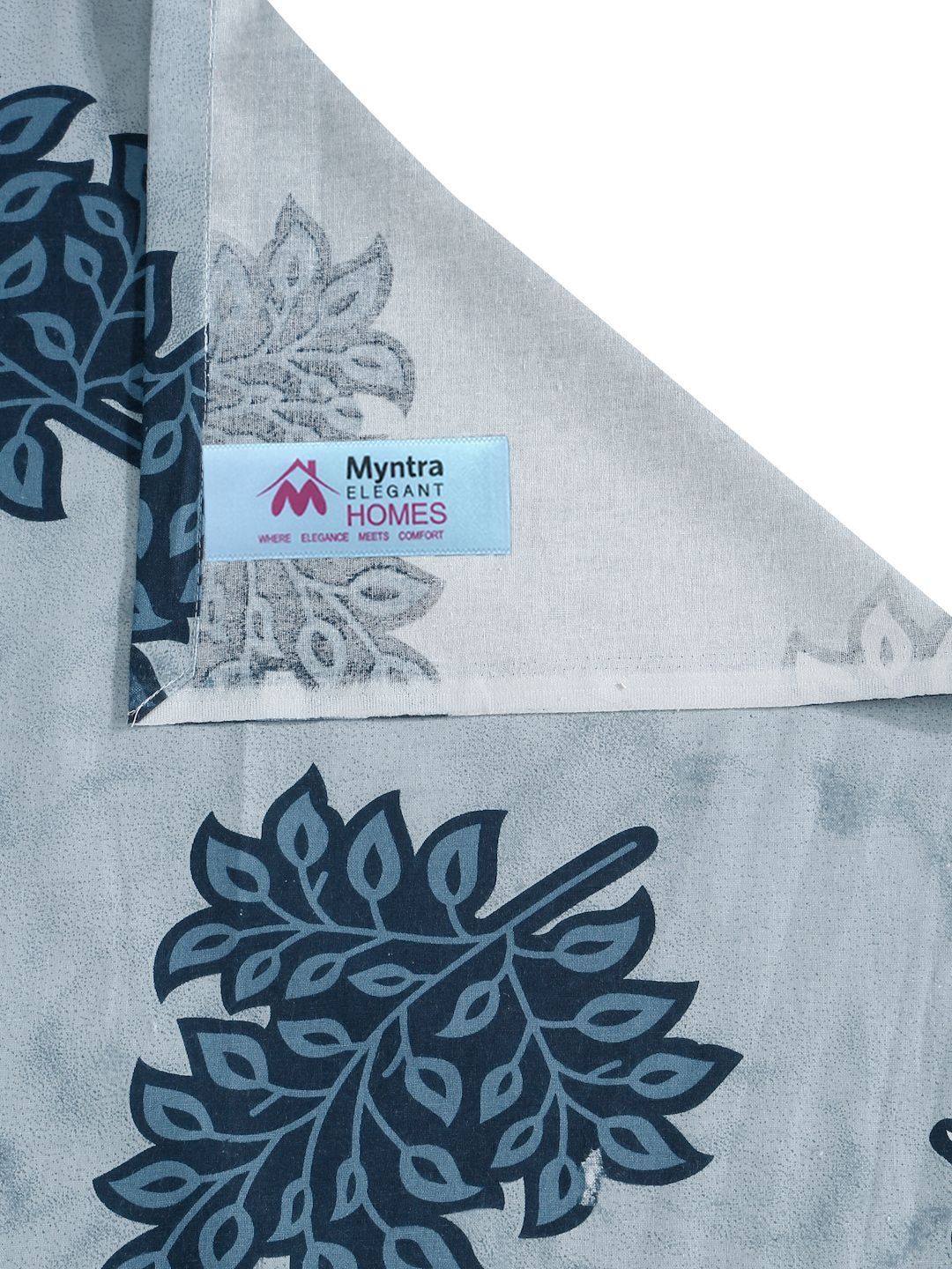 Myntra Elegant Homes Blue & White Floral 400 TC King Bedsheet with 2 Pillow Covers