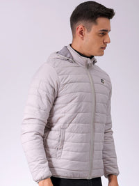 The Indian Garage Co Men Zip-Front Puffer Jacket with Detachable Hood