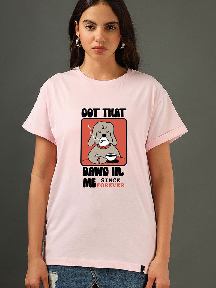 Bewakoof Women Graphic Printed Round Neck Pure Cotton Relaxed Fit T-shirt