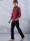 The Indian Garage Co Men Slim Fit Tartan Checks Casual Shirt