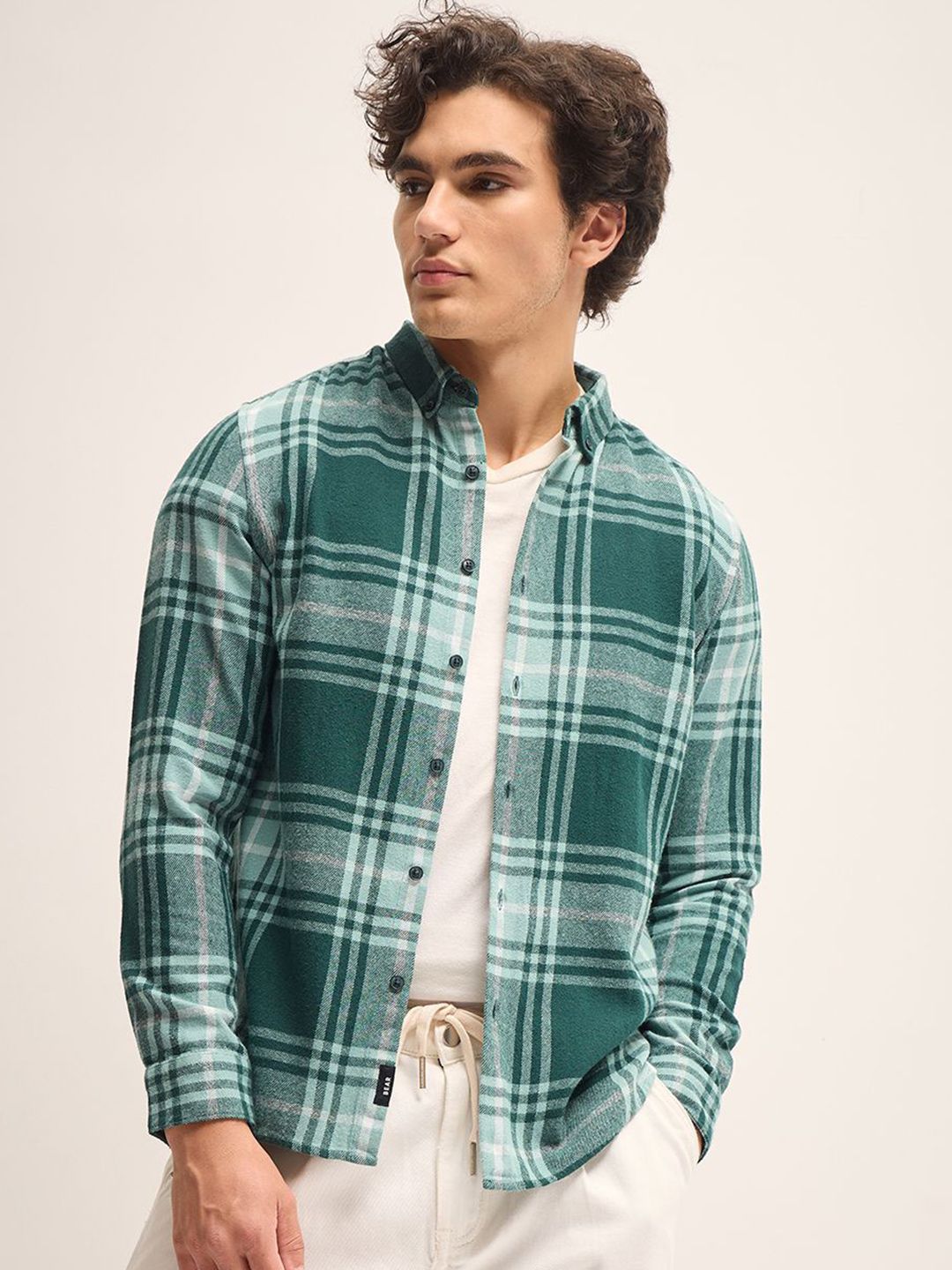 THE BEAR HOUSE Men Slim Fit Tartan Checks Opaque Checked Casual Shirt
