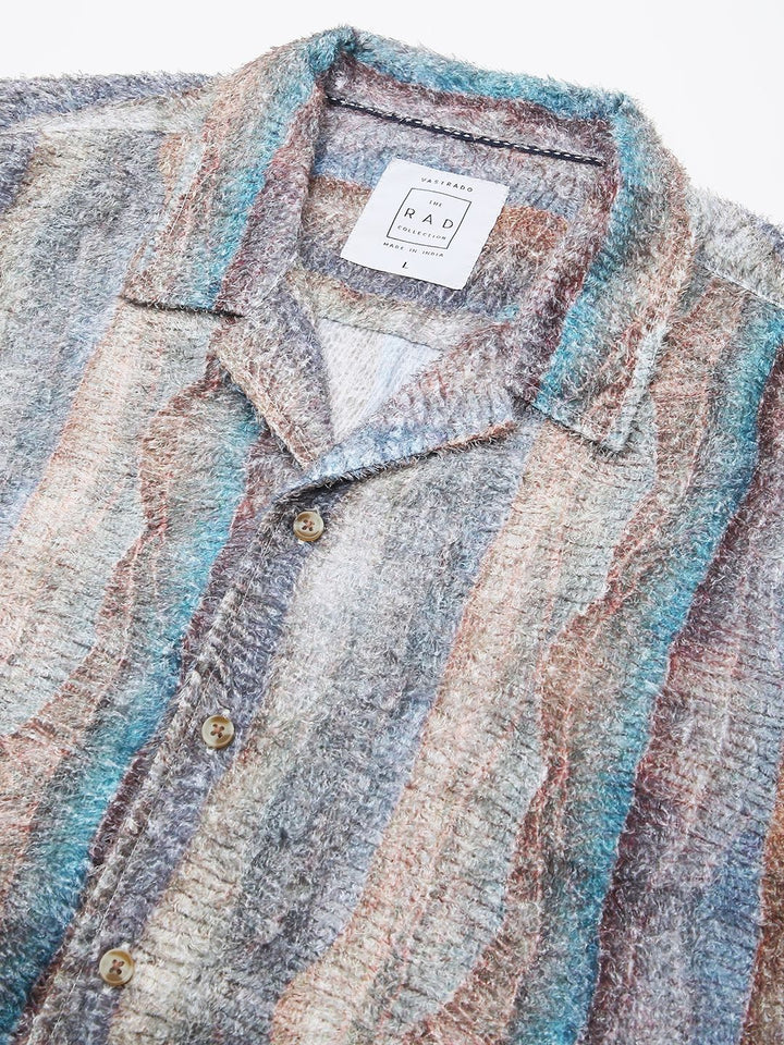 VASTRADO Men Classic Abstract Self Design Oversized Casual Shirt