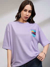 Street By Tokyo Talkies Women Oversized Chest Printed T-shirt