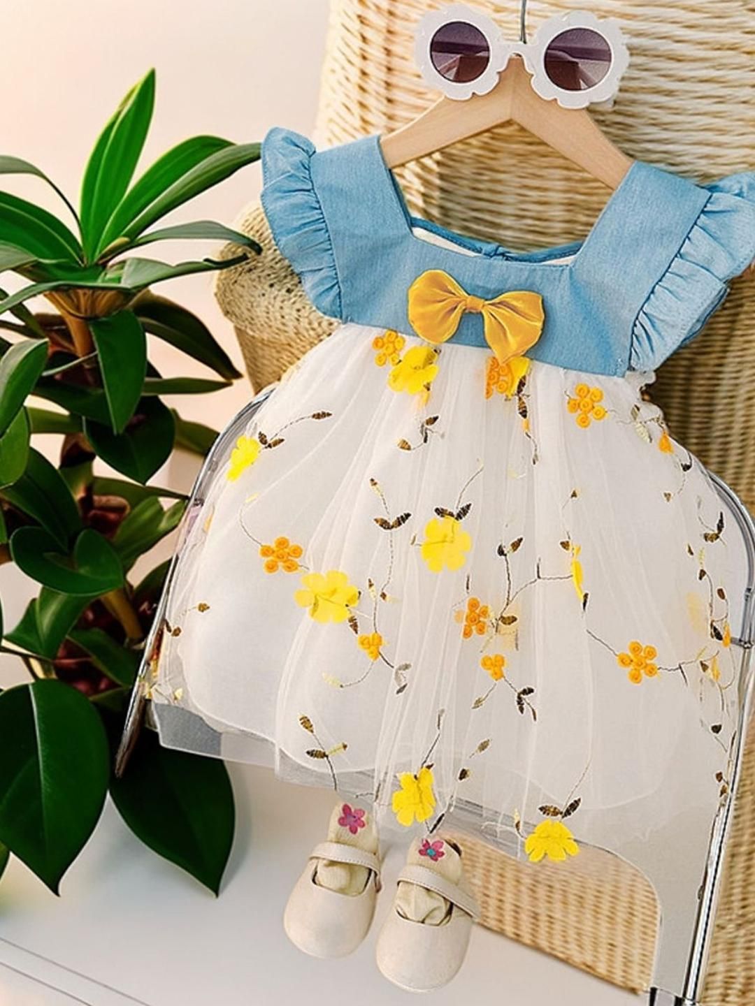 YK Floral Print A-Line Dress