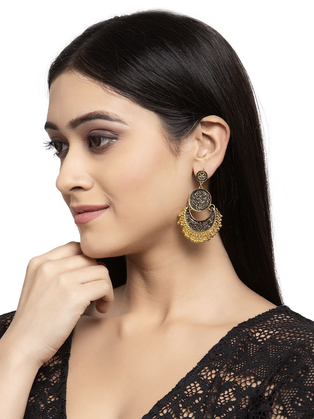 Anouk Gold Plated Contemporary Drop Earrings