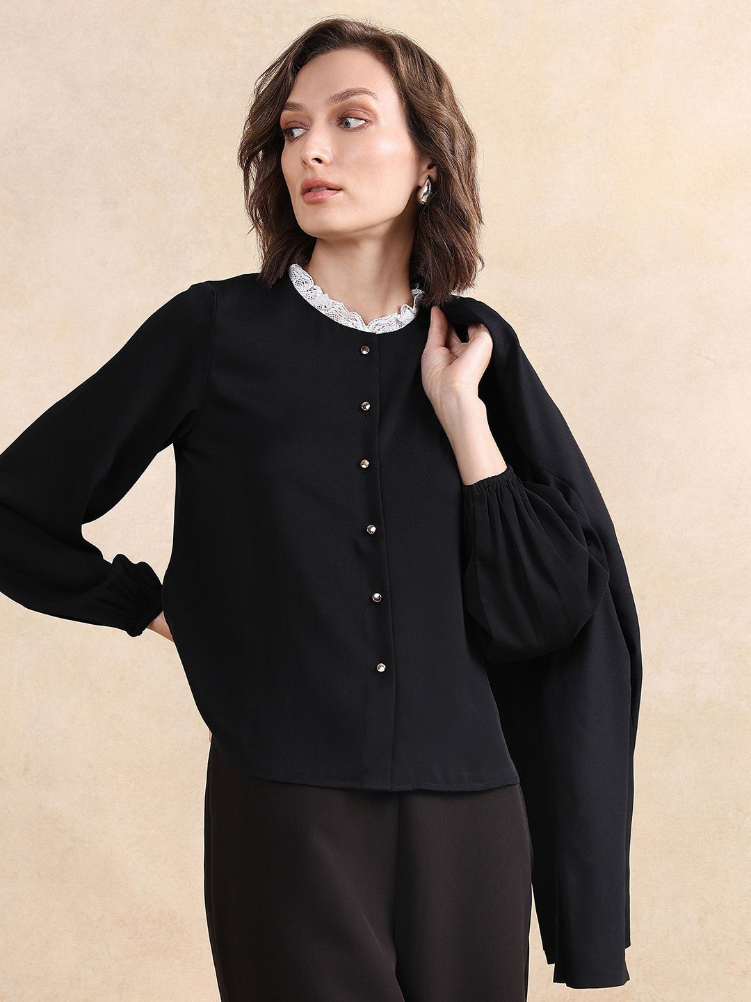 RAREISM Women Round Neck Cotton Regular Top