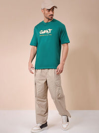 The Indian Garage Co Men Graphic Printed Round Neck Cotton Oversized T-shirt