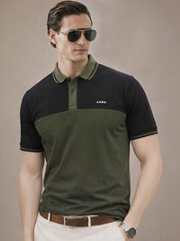 ADRO Men Brand Logo Colourblocked Polo Collar T-shirt