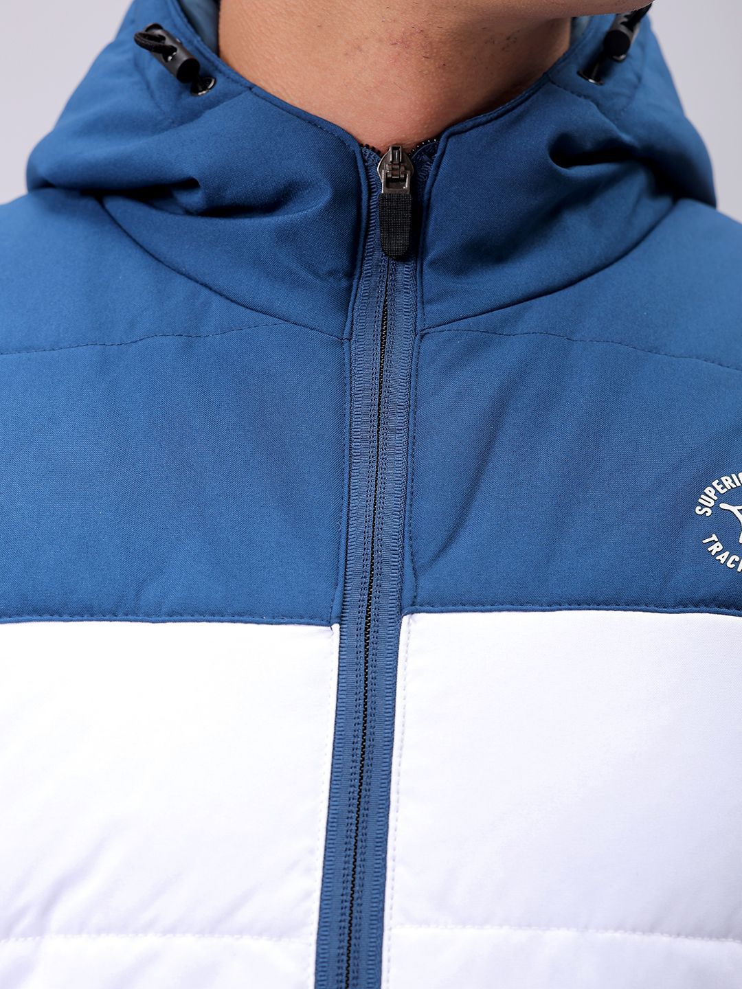 The Indian Garage Co Men Hooded Colourblocked Slim Fit Puffer Jacket