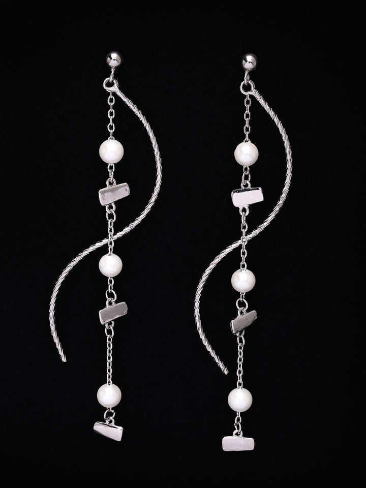 PANASH 925 Sterling Silver Rhodium-Plated Drop Earrings