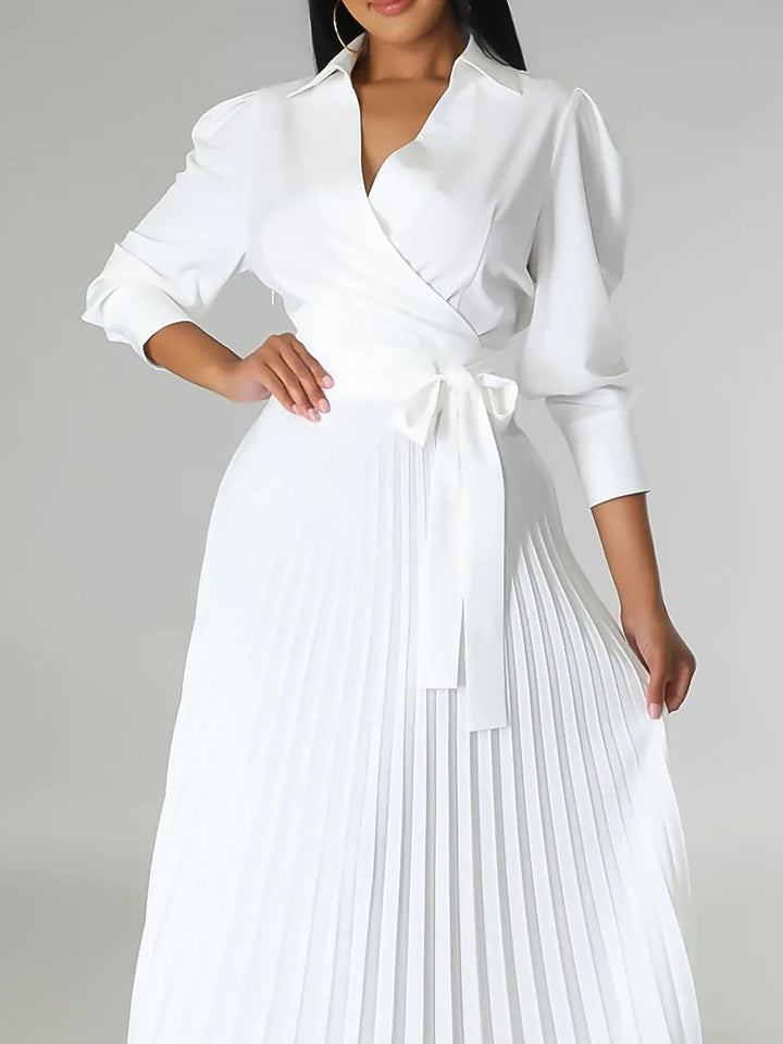 all about you Women Solid Striped Tie-Ups Wrap Dress