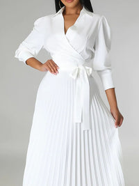 all about you Women Solid Striped Tie-Ups Wrap Dress