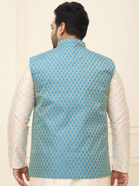 SOJANYA PLUS Men Printed Nehru Plus Size Jacket
