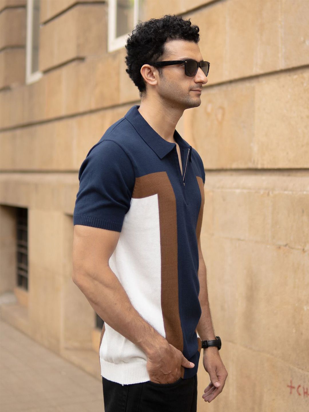 Powerlook Men Cotton Striped Polo T-Shirt